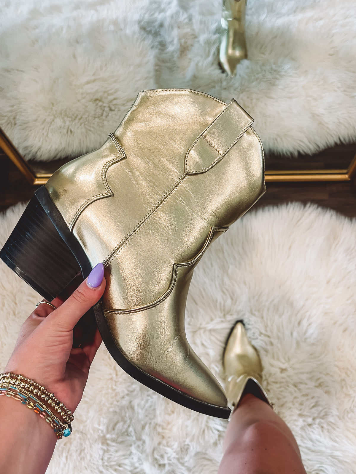 Mindful Bootie in Gold