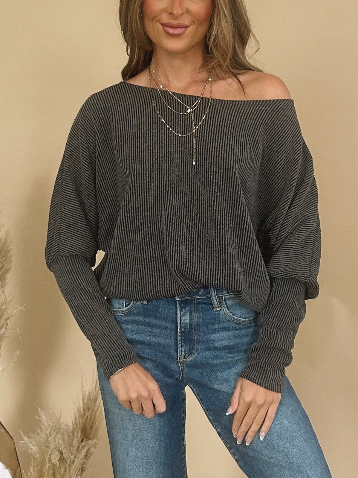 Molly Top in Charcoal