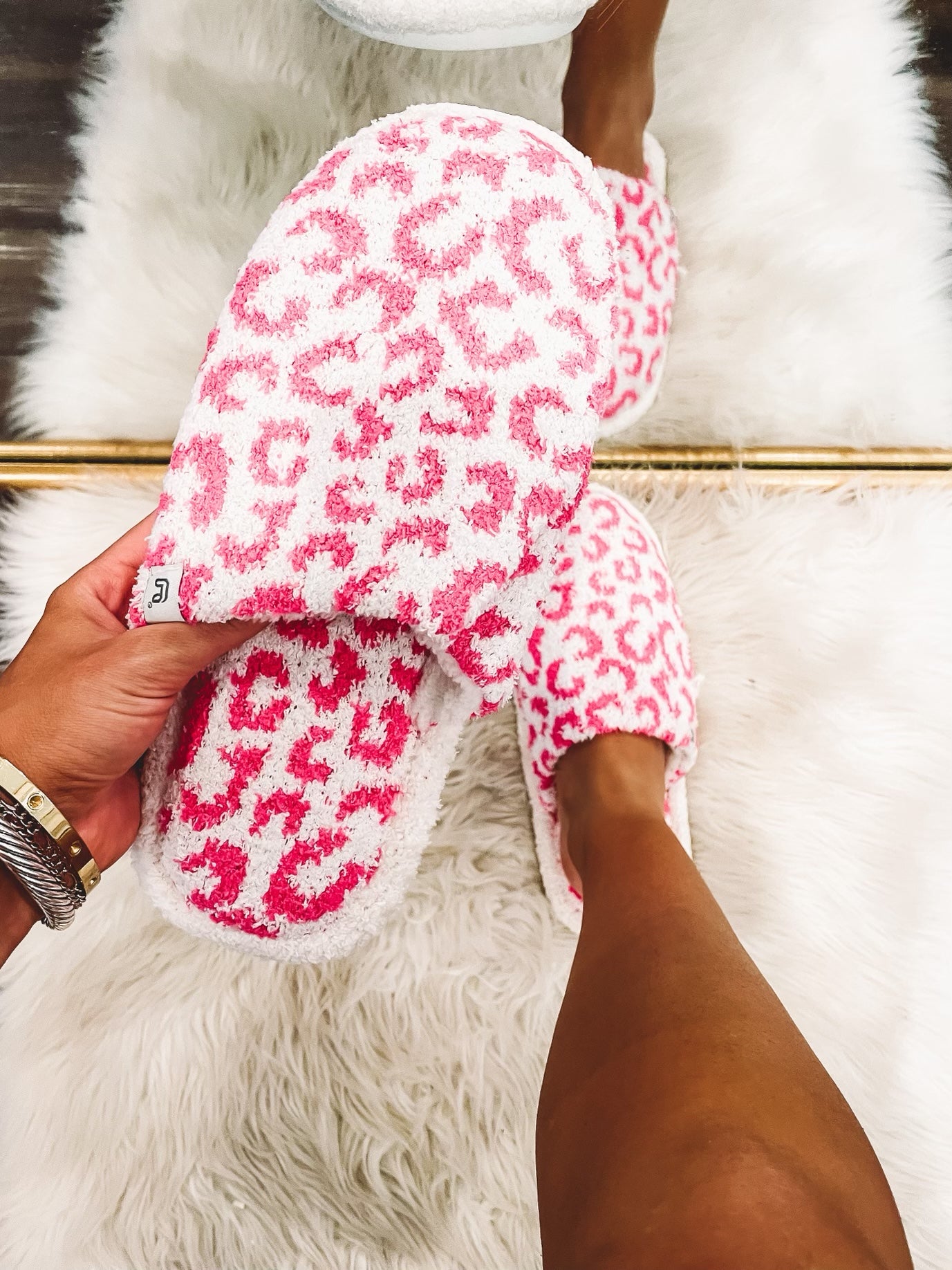 Fuchsia Leopard Cozy Slippers