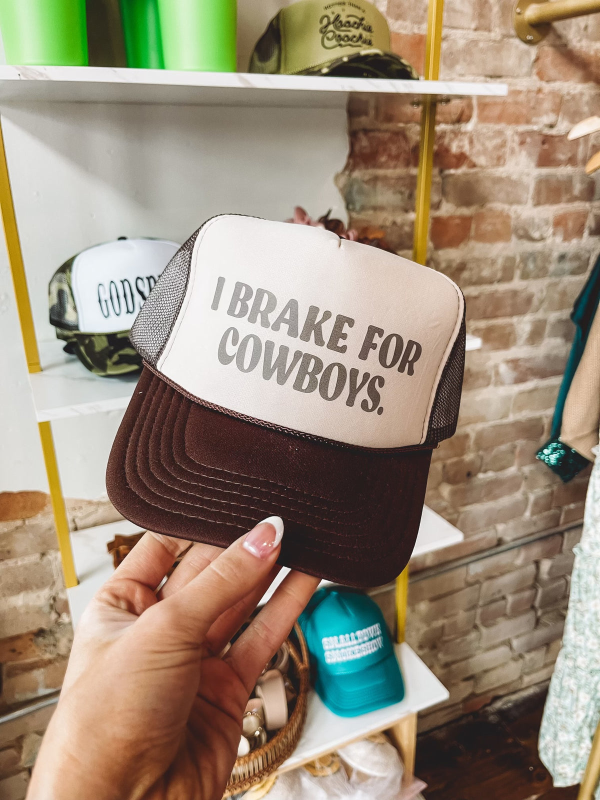 Brake for Cowboys Trucker Hat