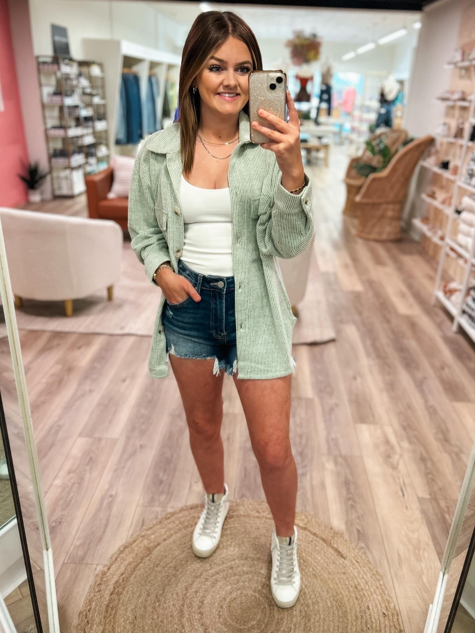 Cassidi Shacket in Sage