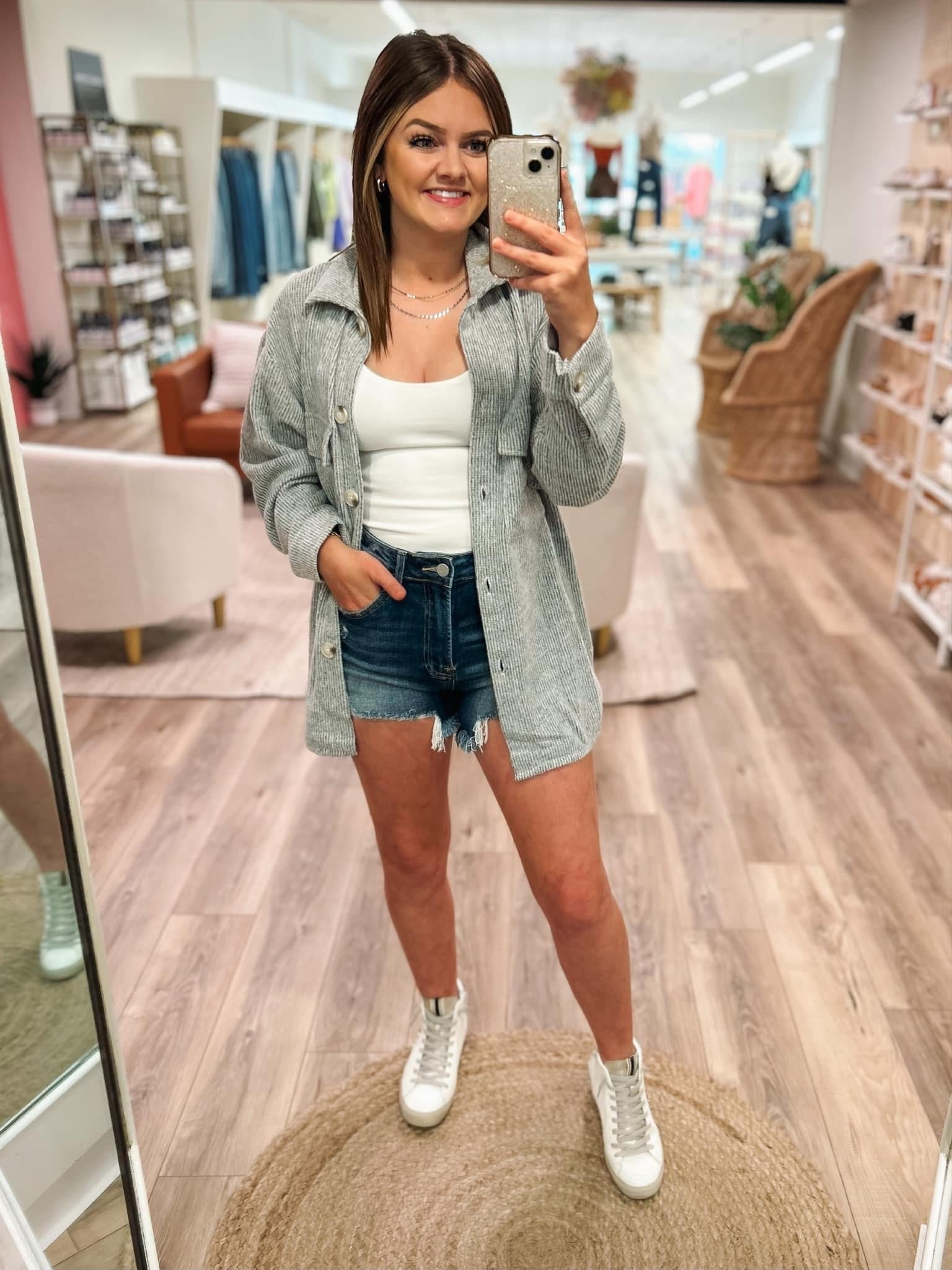 Cassidi Shacket in Grey