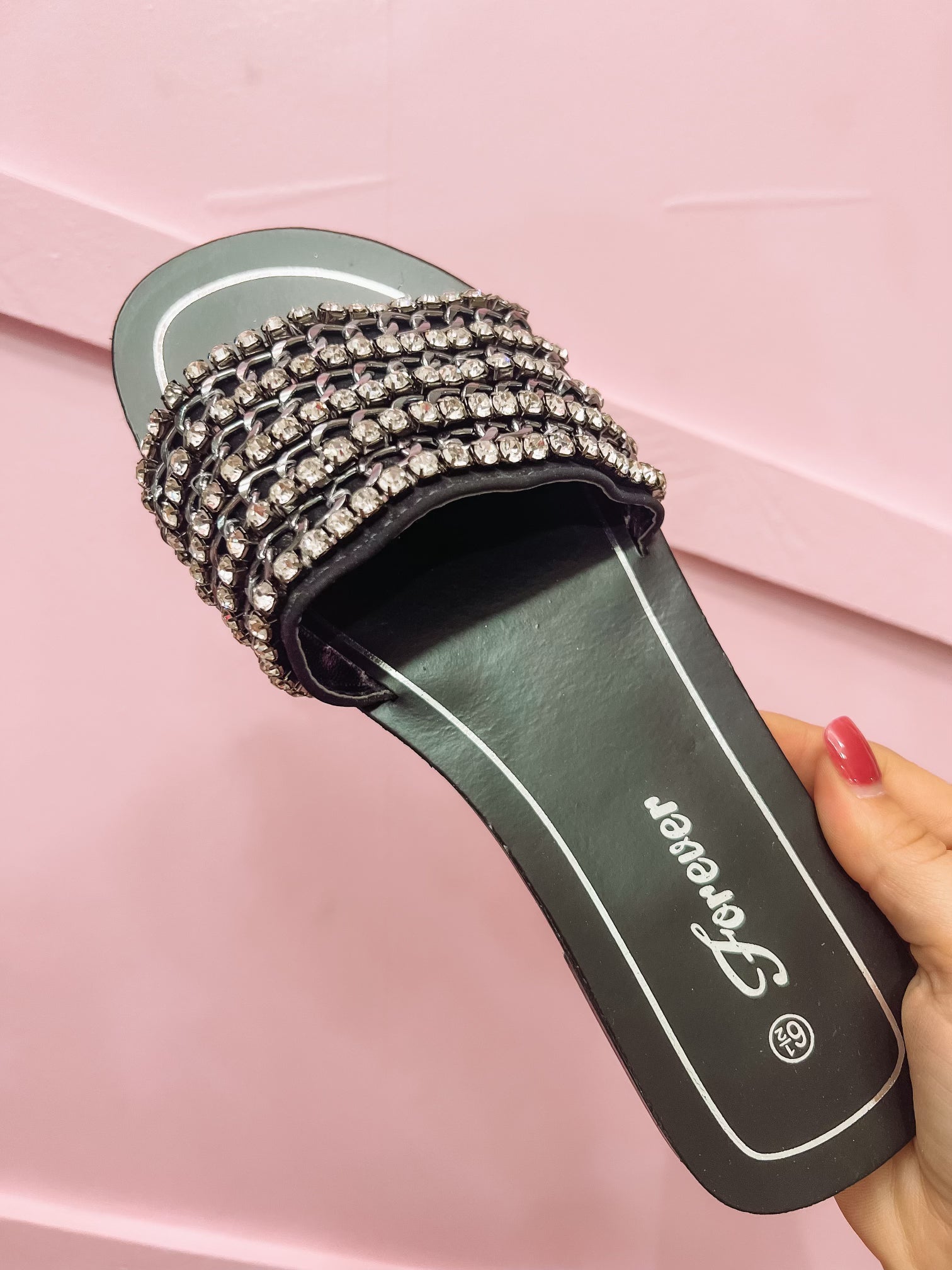 Jewel Sandal in Black