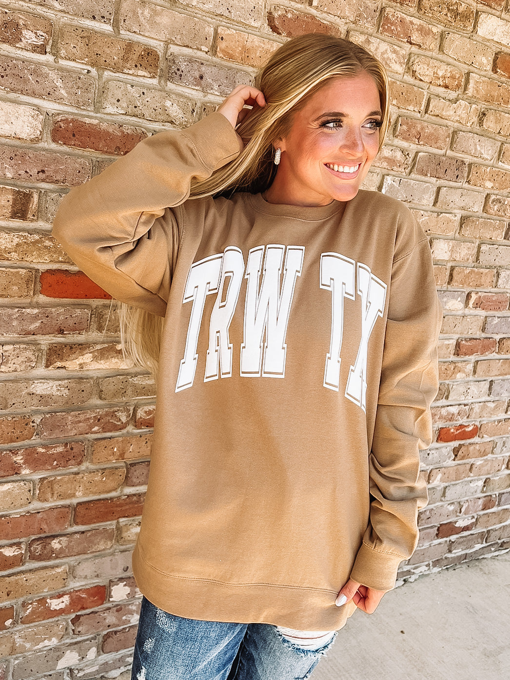 TRW Puff Logo Sweatshirt in Caramel