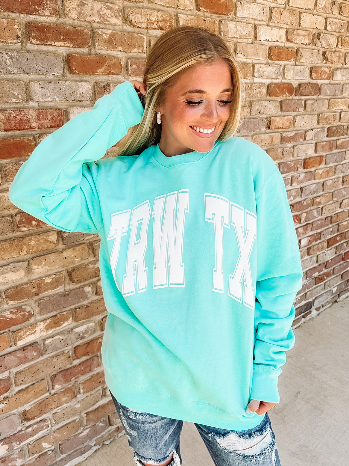 TRW Puff Logo Sweatshirt in Blue