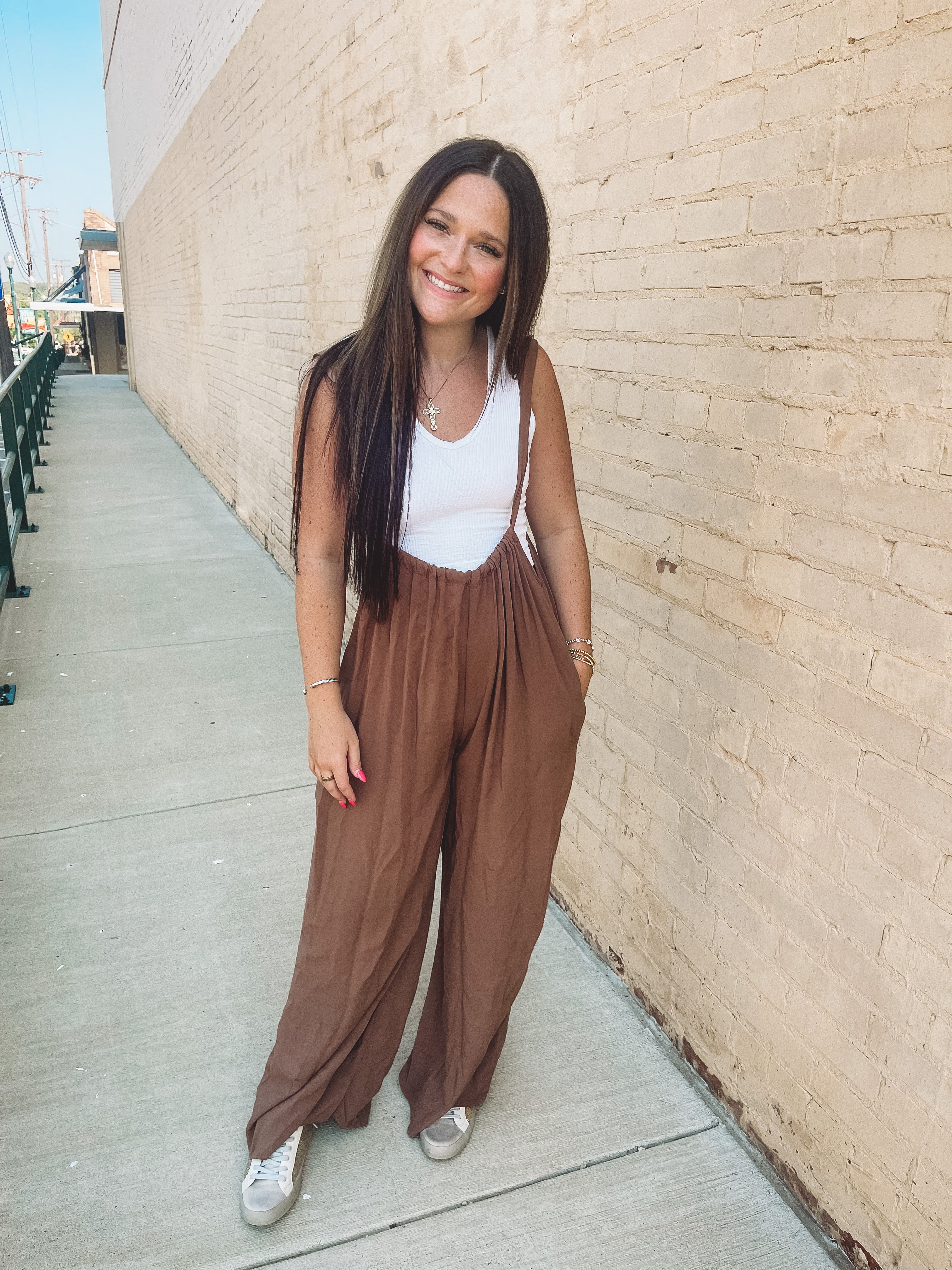 Mannie Overalls in Clay Brown