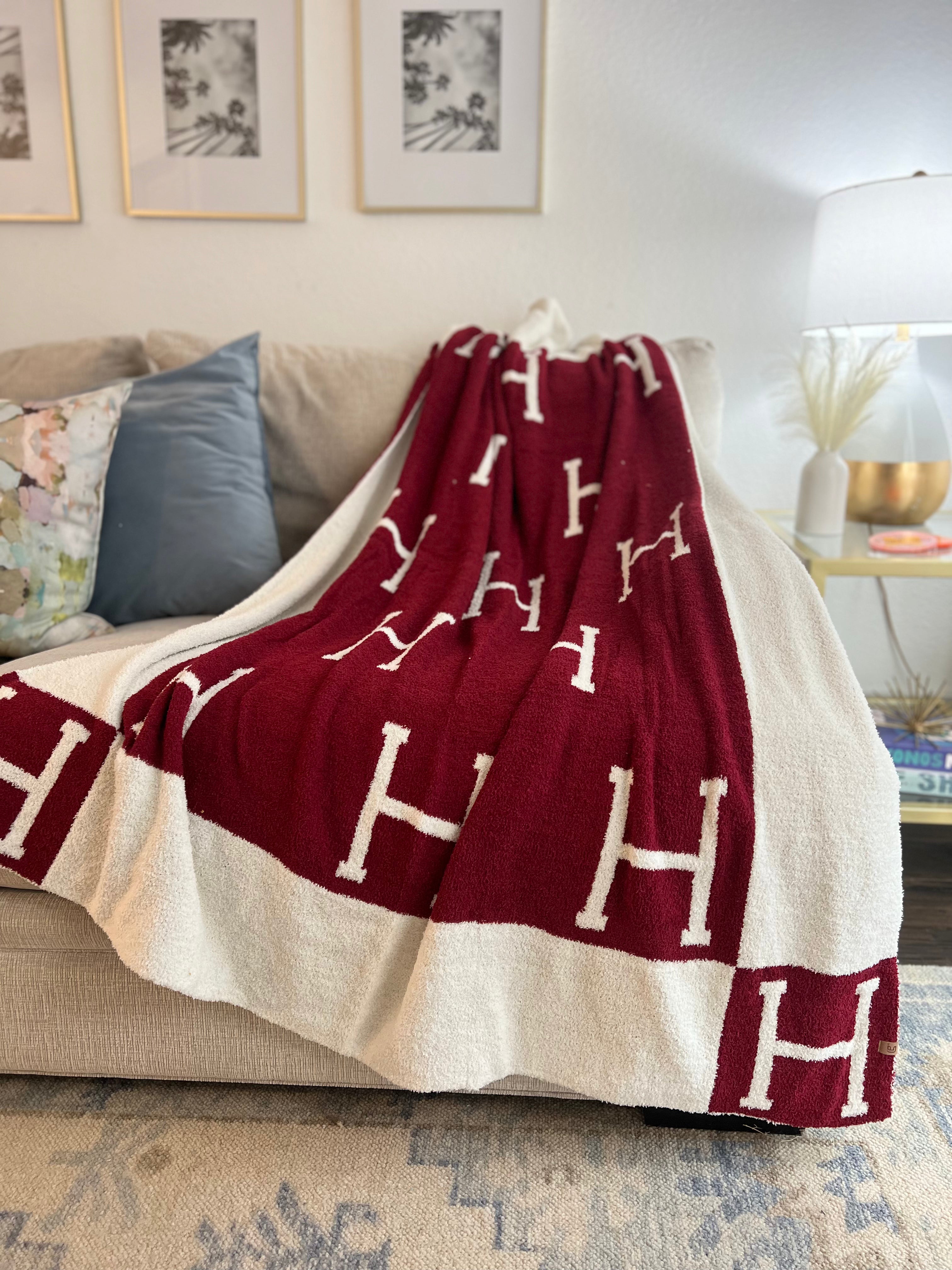 Red H Print Blanket