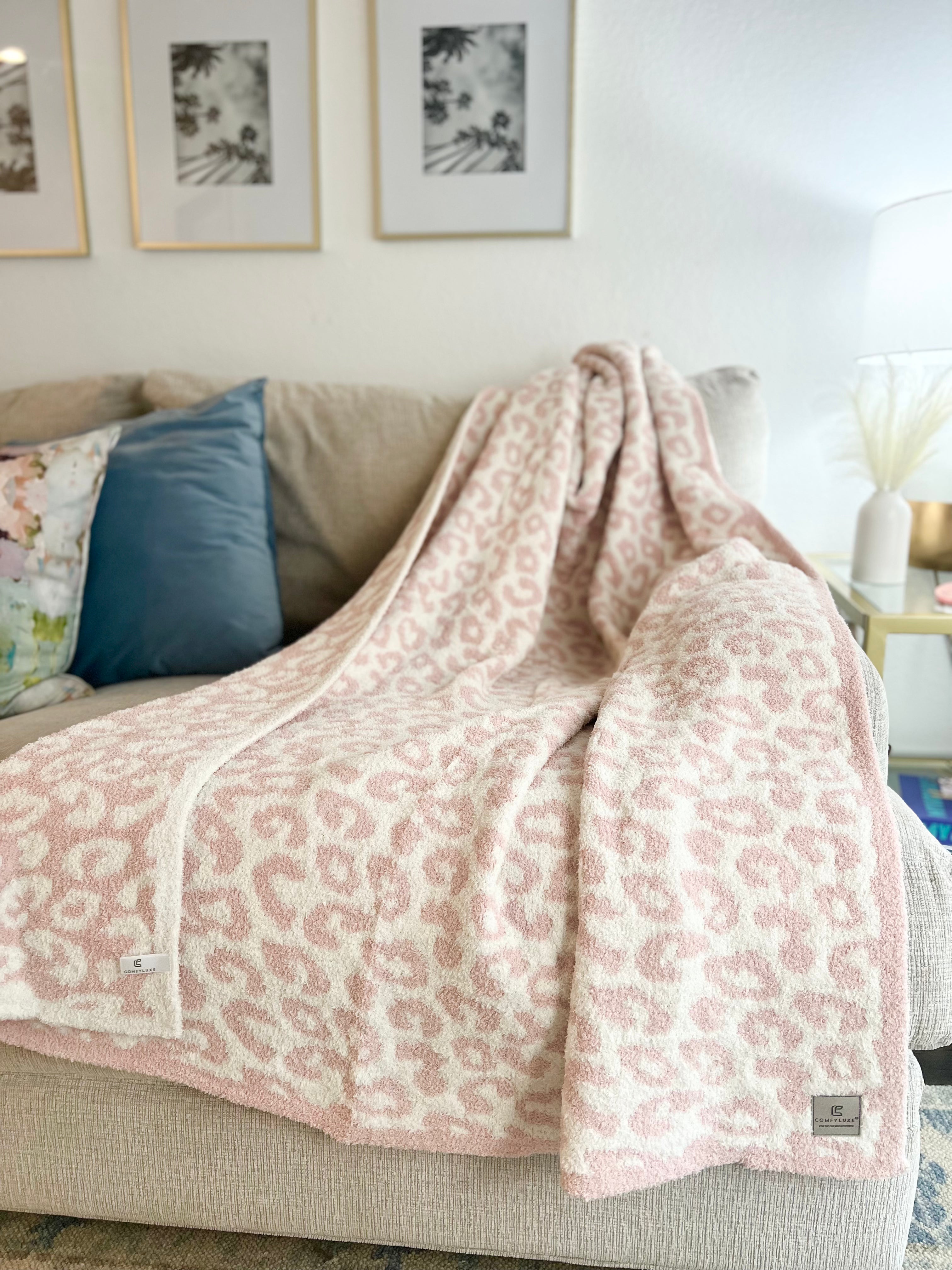 Leopard Print Blanket in Pink