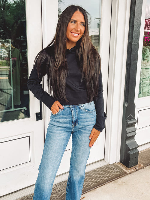 Cora Hooded Top in Black