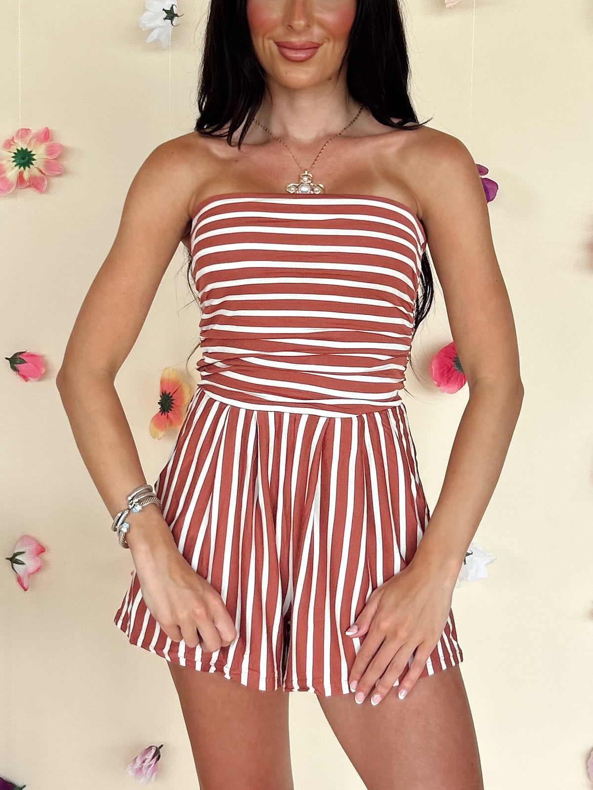 Bethanie Romper in Rust