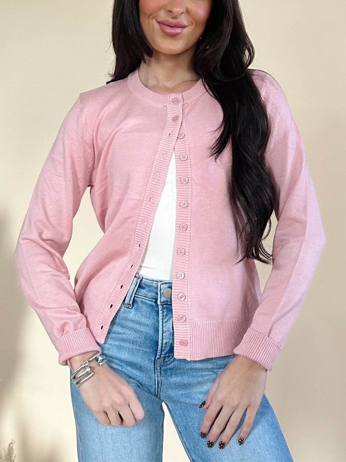 Wilma Cardigan in Dusty Pink