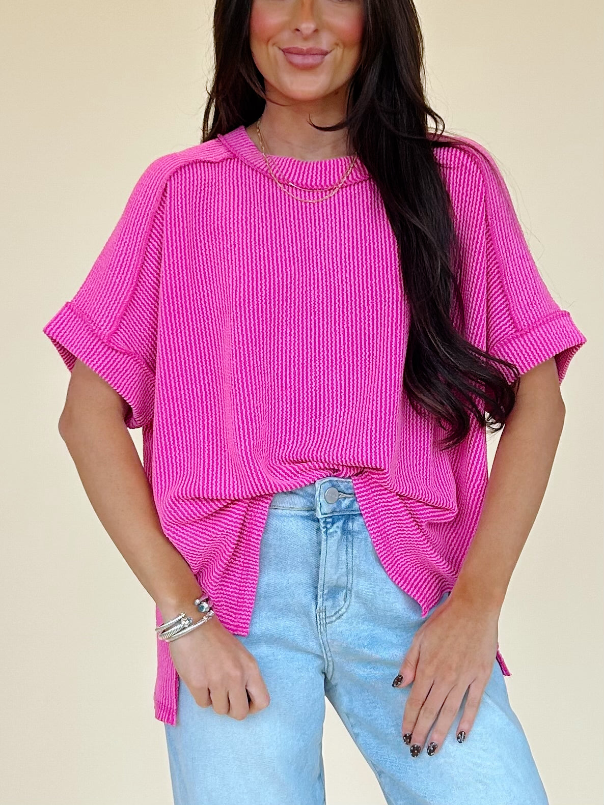 Sara Top in Neon Hot Pink