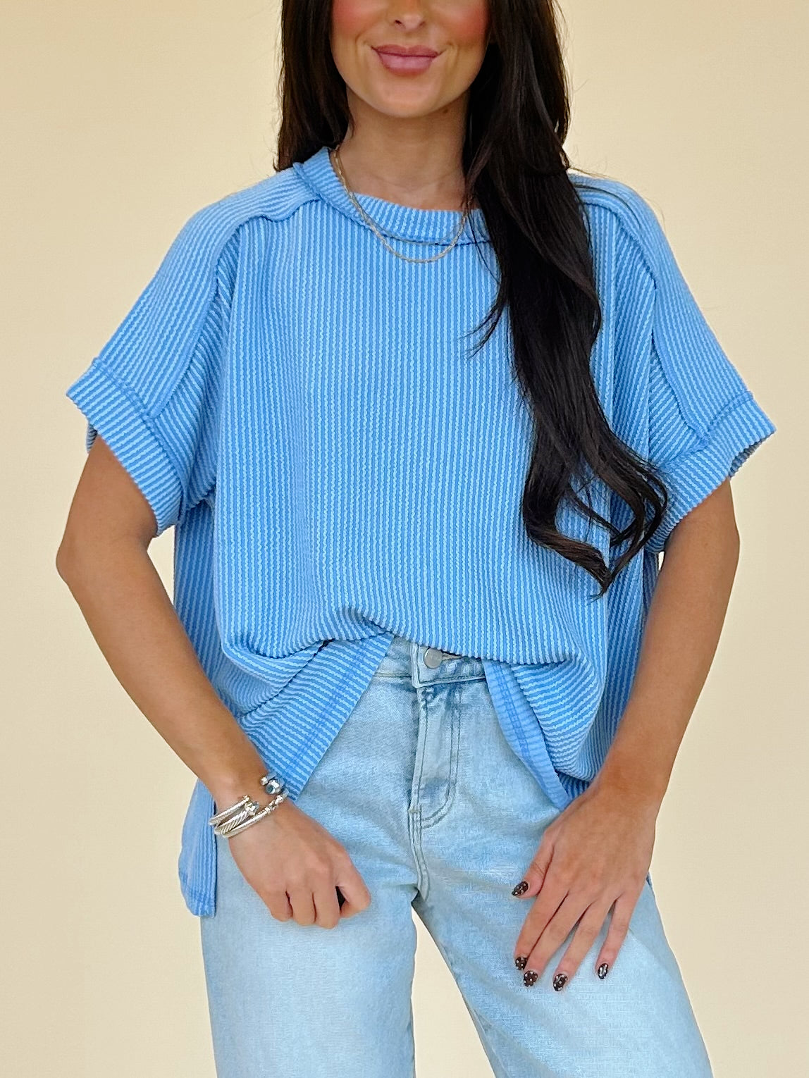 Sara Top in Cornflower Blue