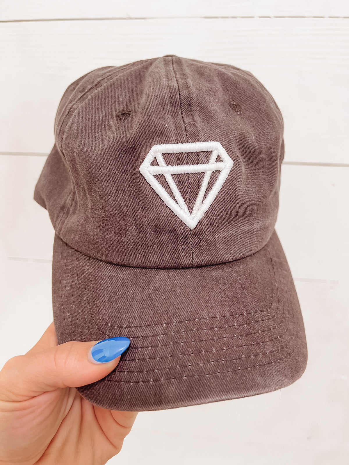 Diamond Puff Logo Hat in Brown