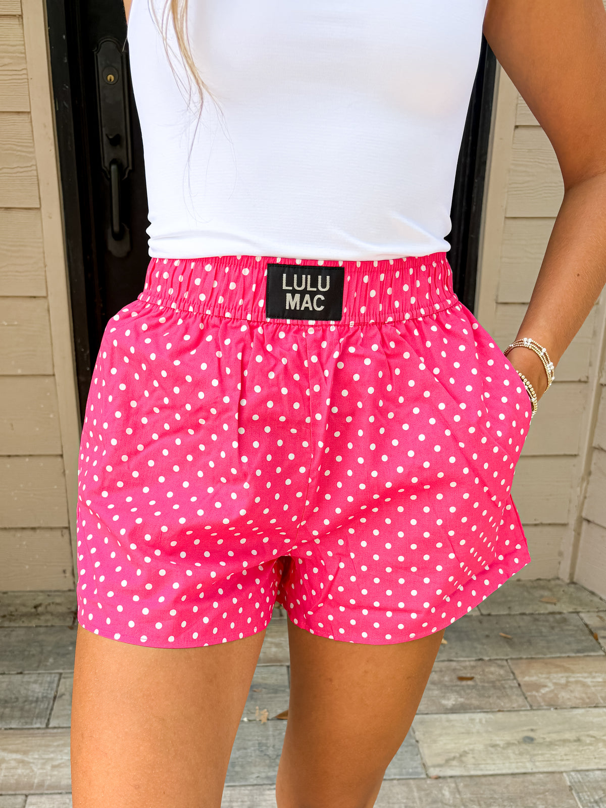 Jasmine Shorts in Pink Polka Dot