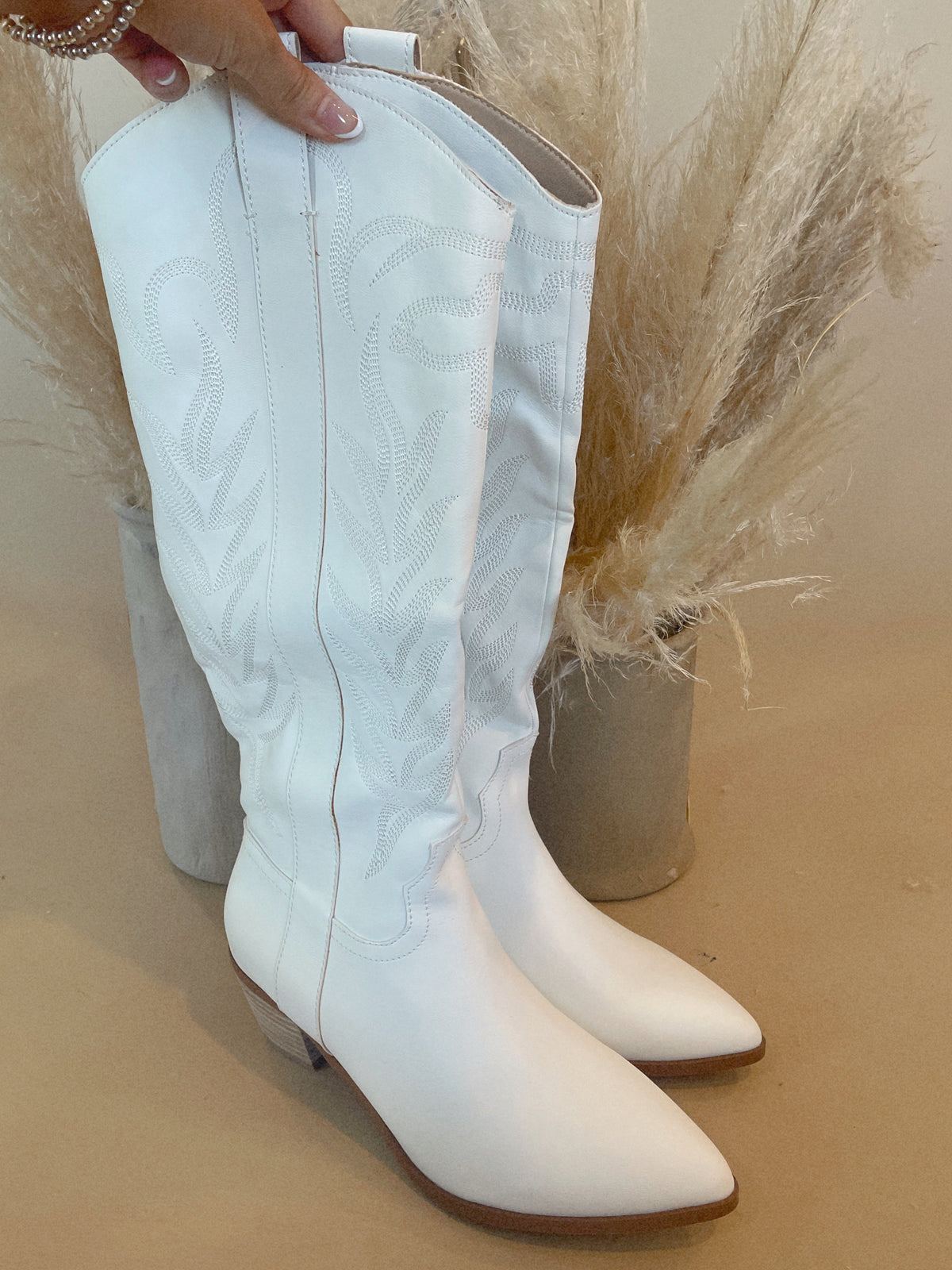 Inlay Boot in White