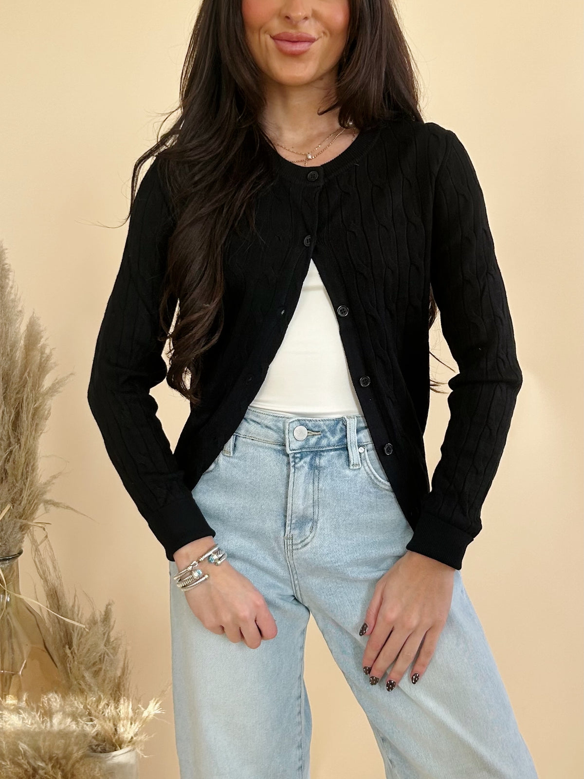 Heather Cardigan in Black