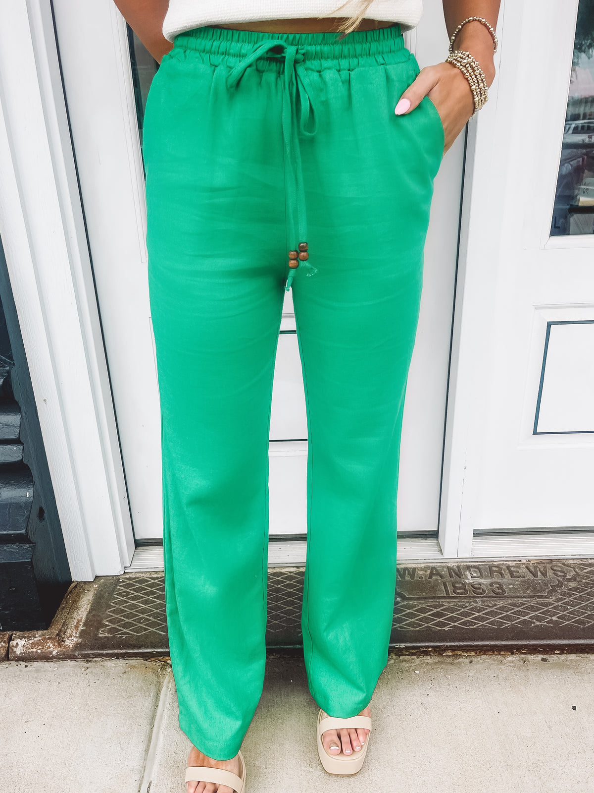 Kinidy Pants in Kelly Green