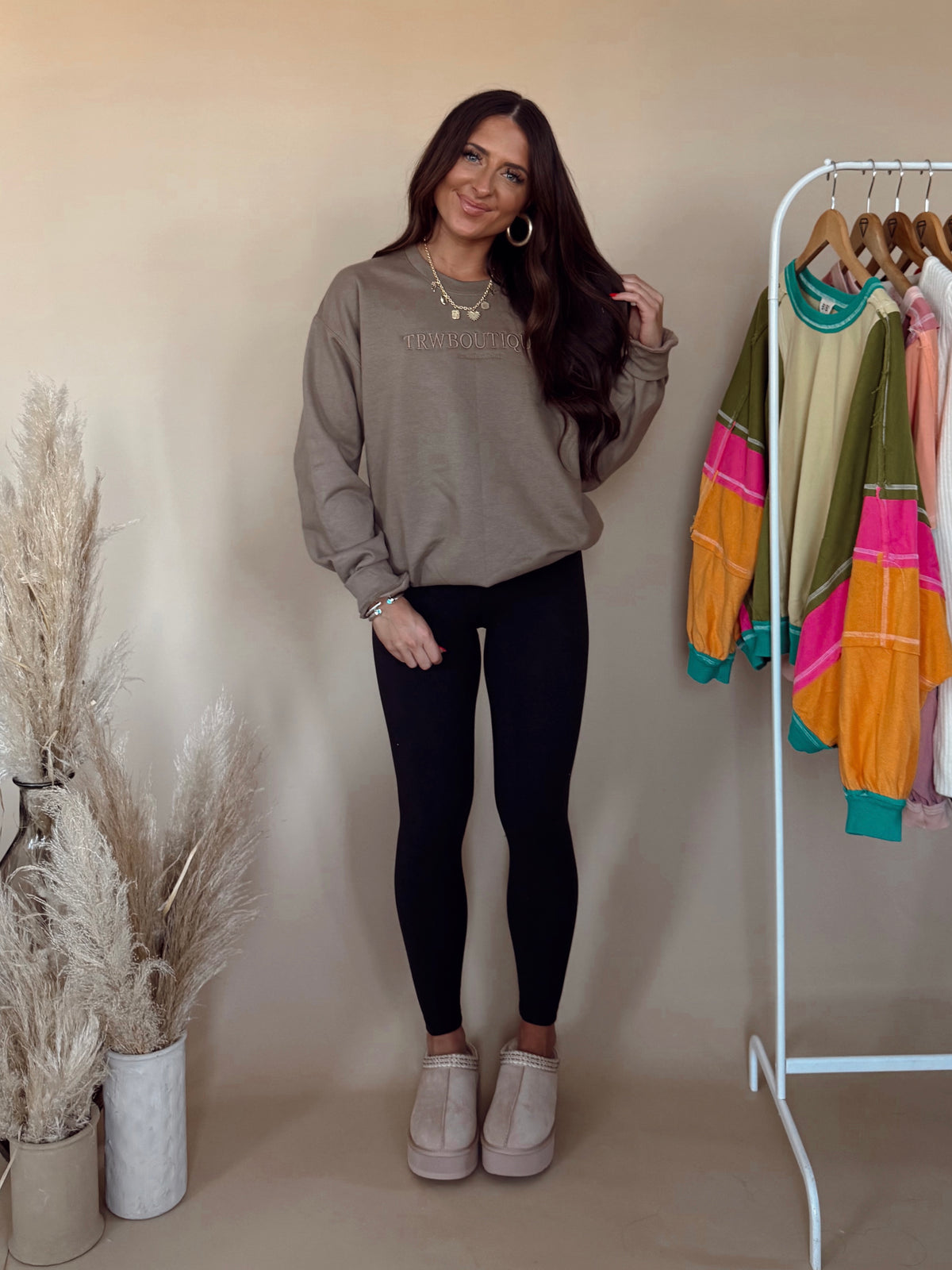 TRW Boutique EST Sweatshirt in Mocha