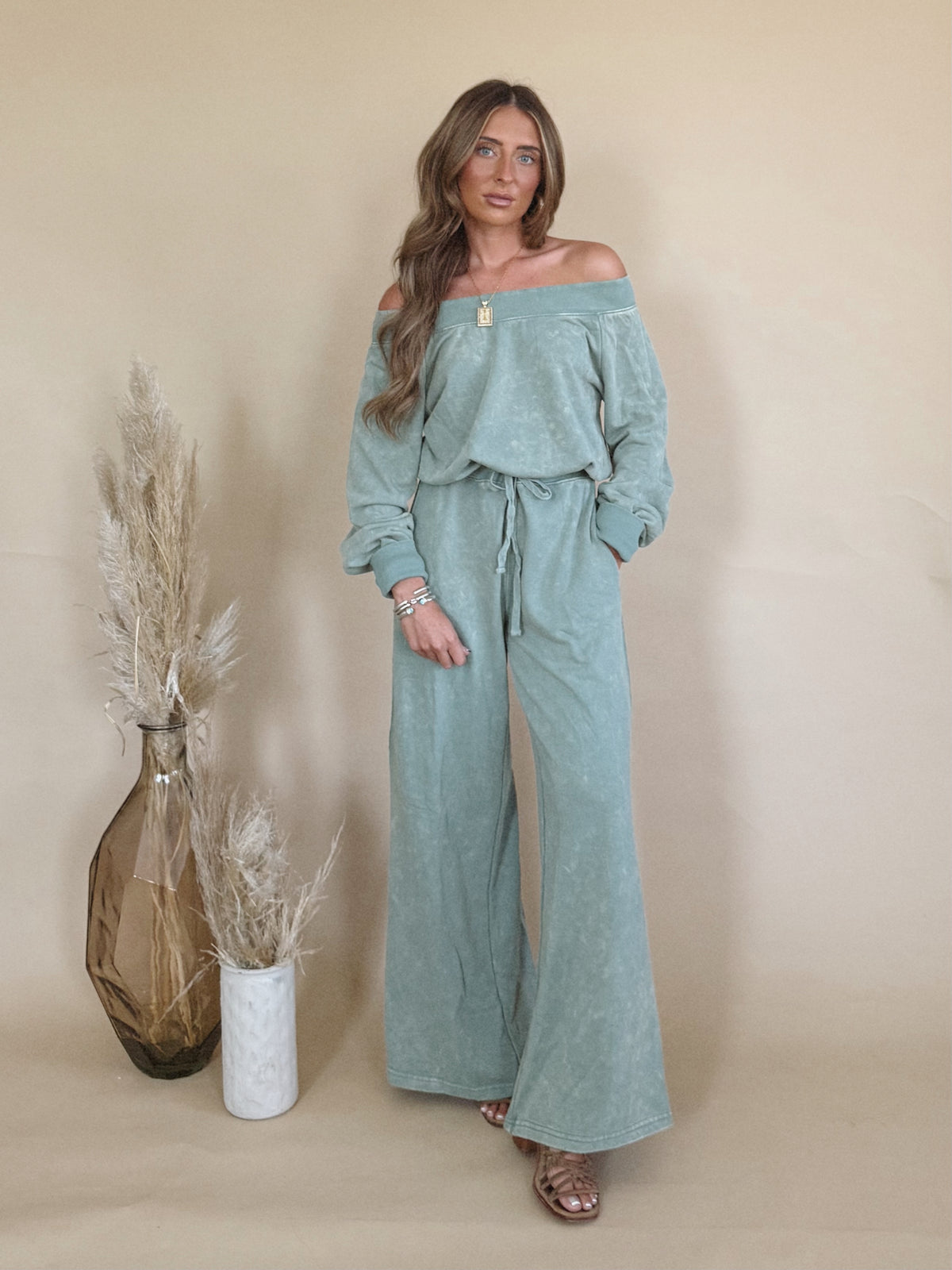 Belly Jumpsuit in Sage
