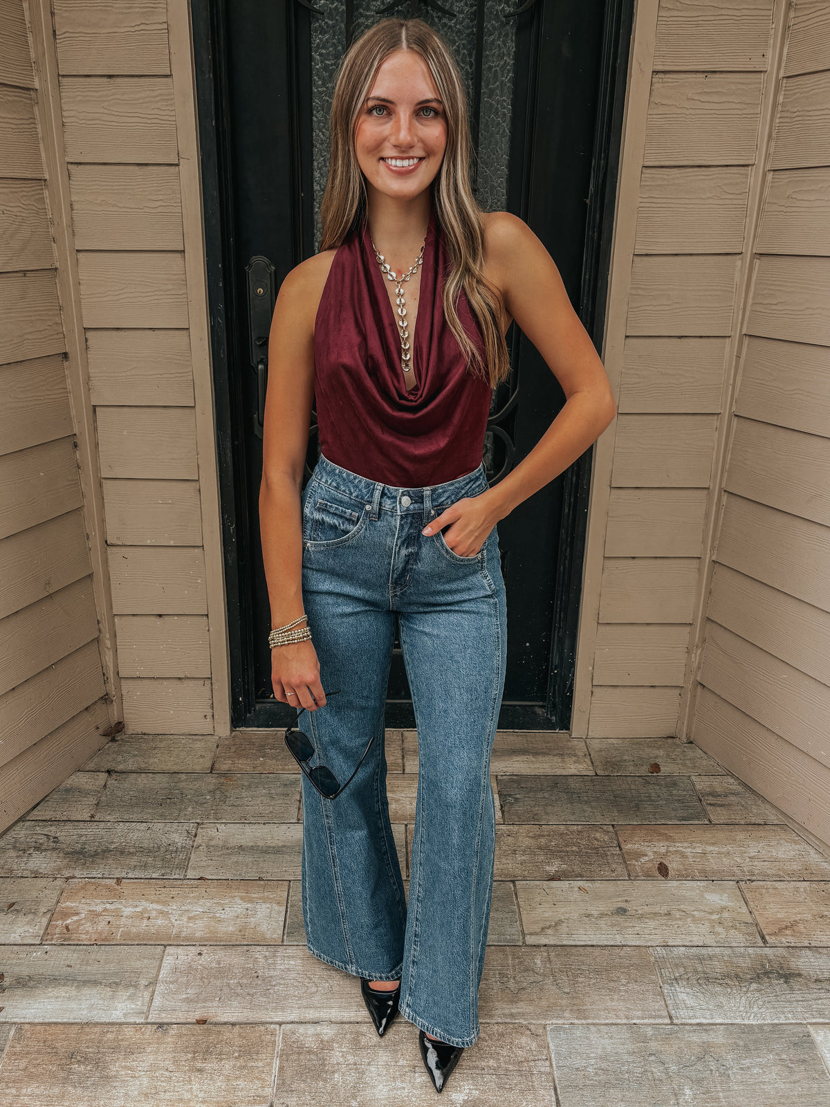 The Giada Bodysuit in Wine