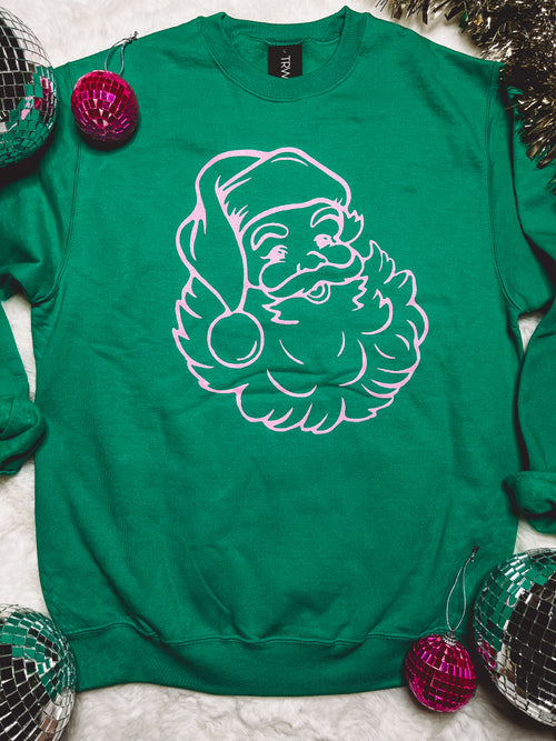 Vintage Outline Santa Sweatshirt