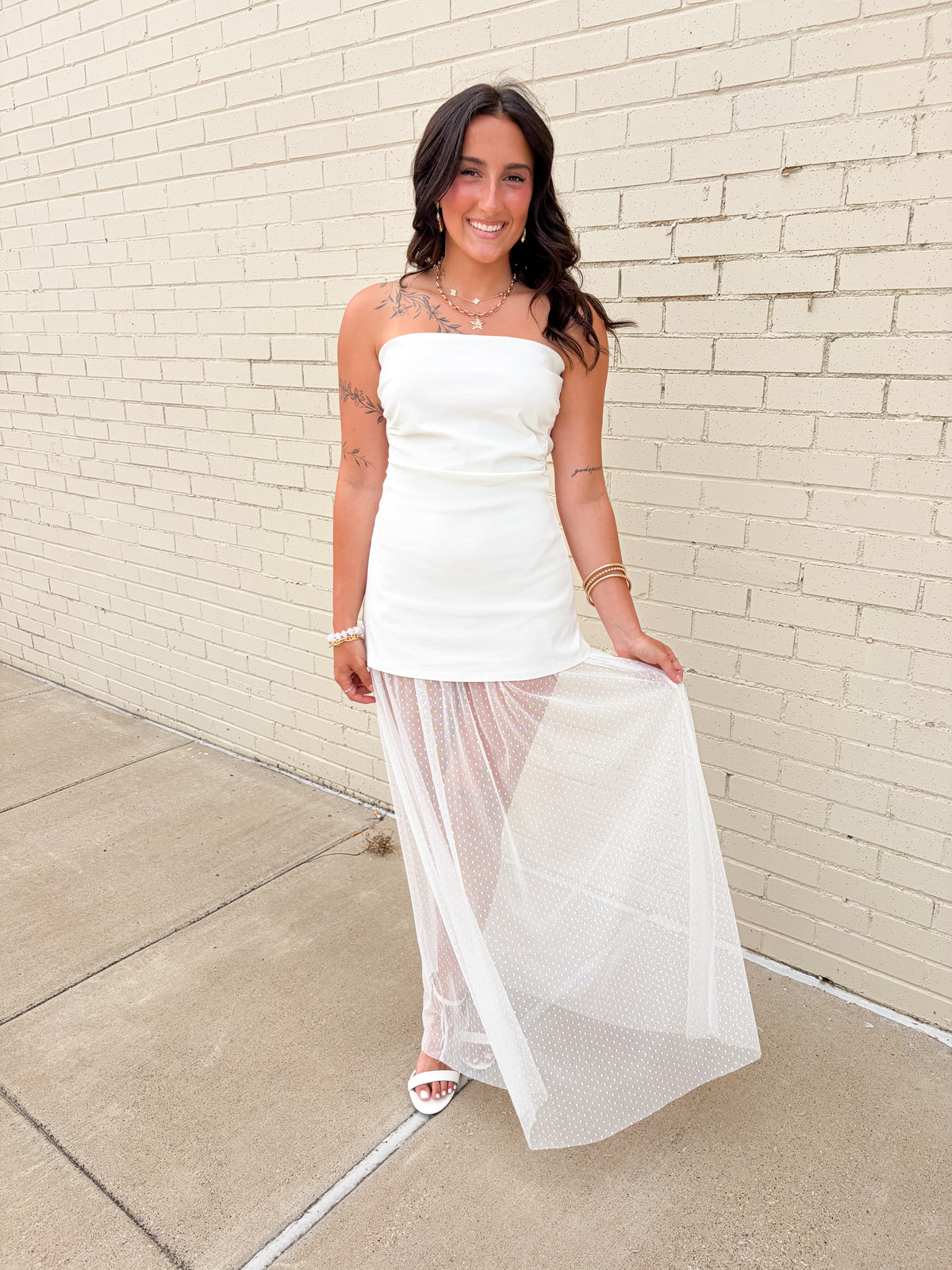 The Connor Dress in White