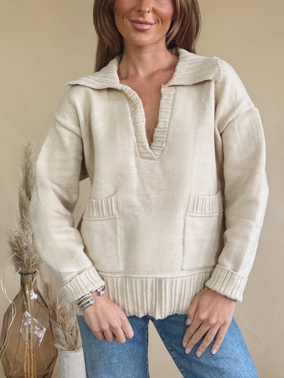 Jaleigh Top in Oatmeal