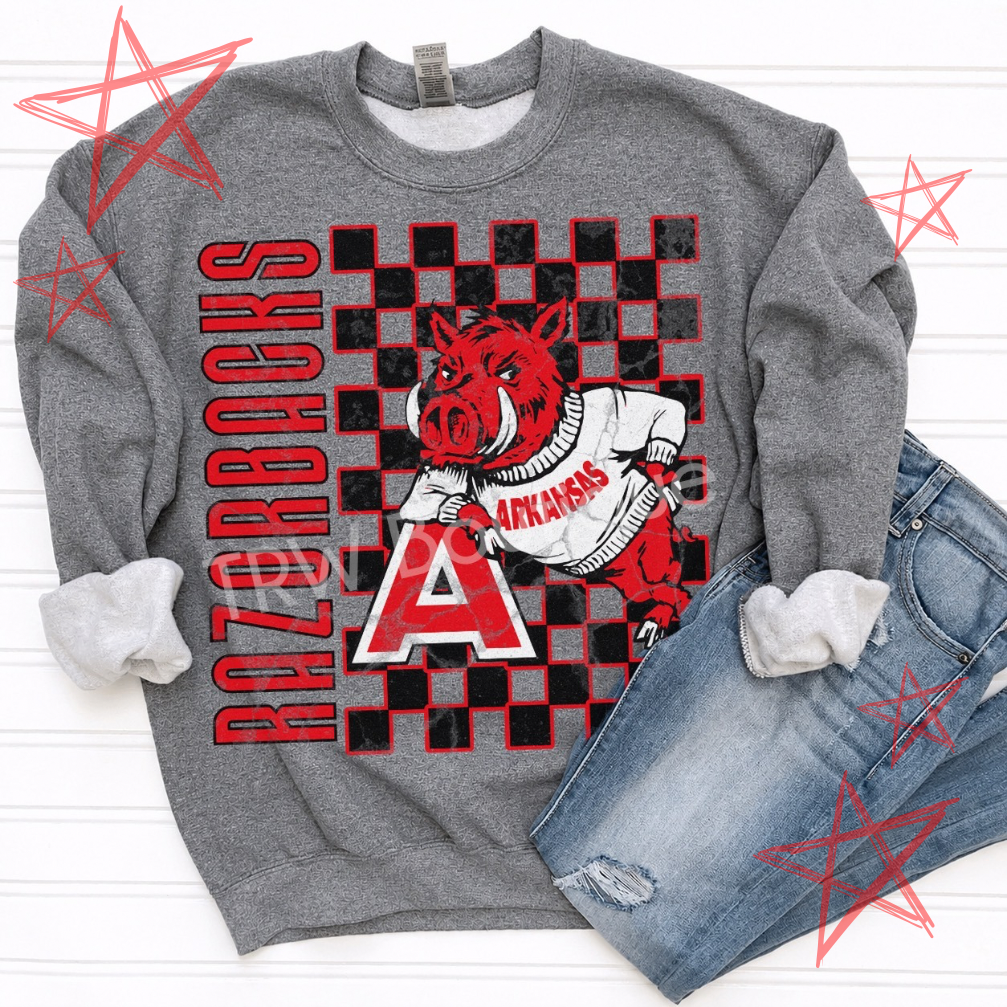 Razorbacks Checkered Sweatshirt