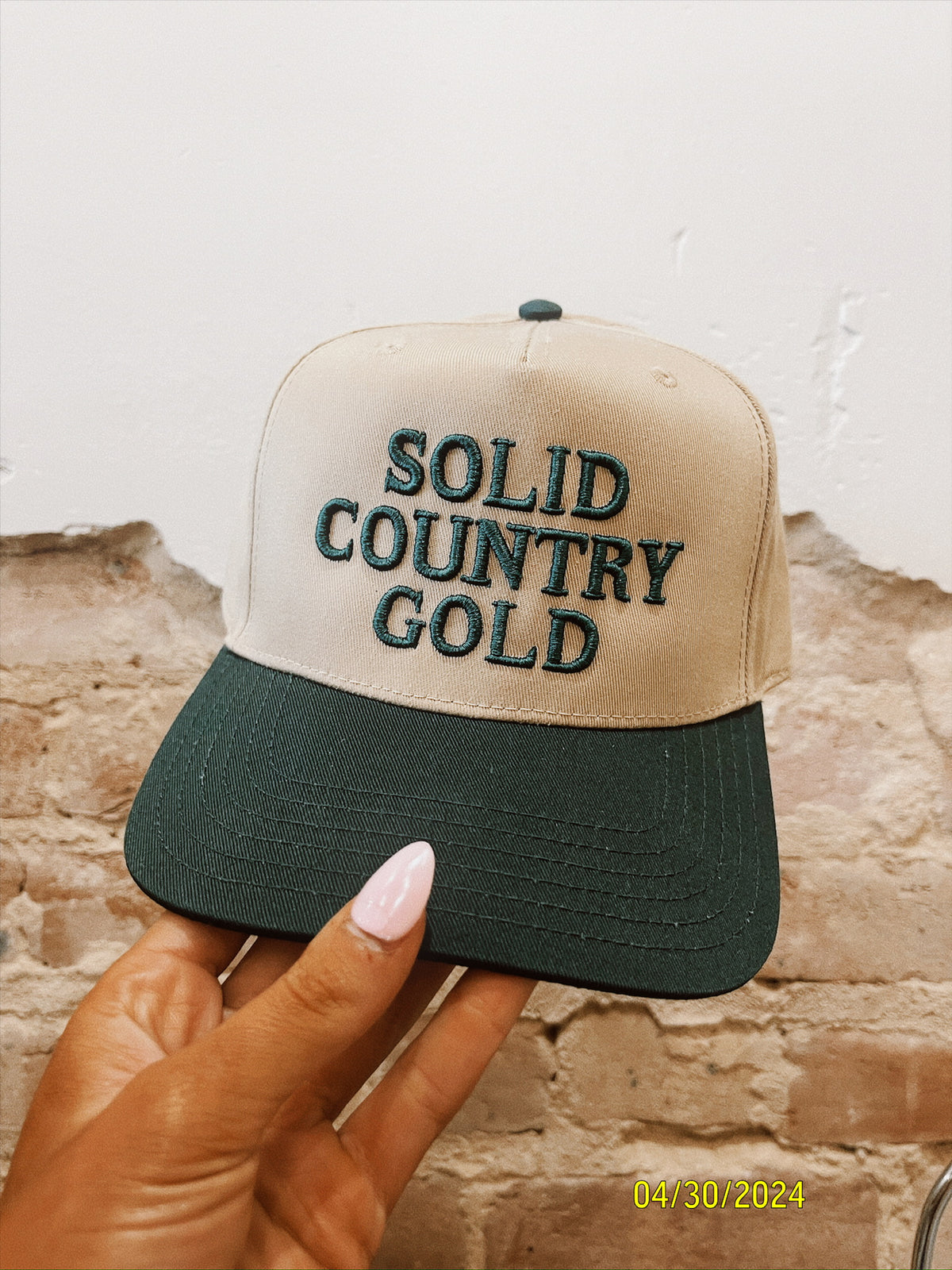 Country Gold Trucker Hat in Olive