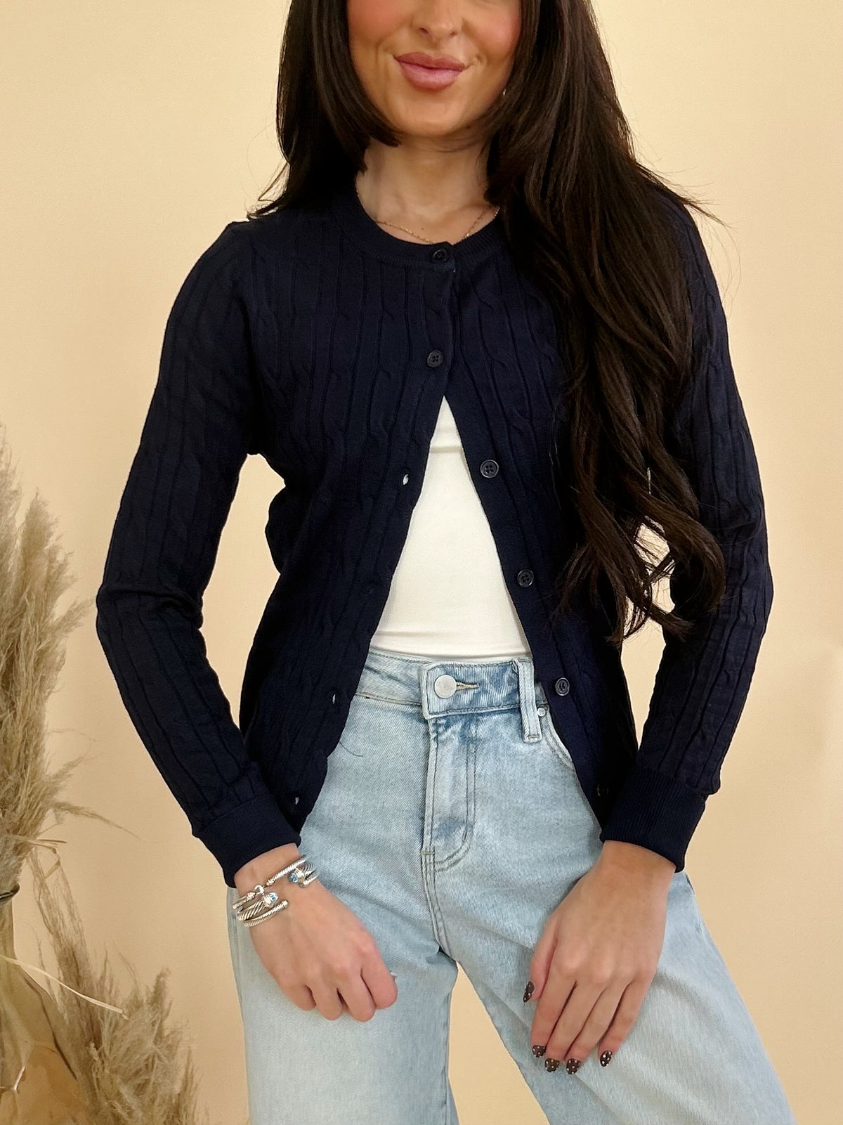Heather Cardigan in Navy