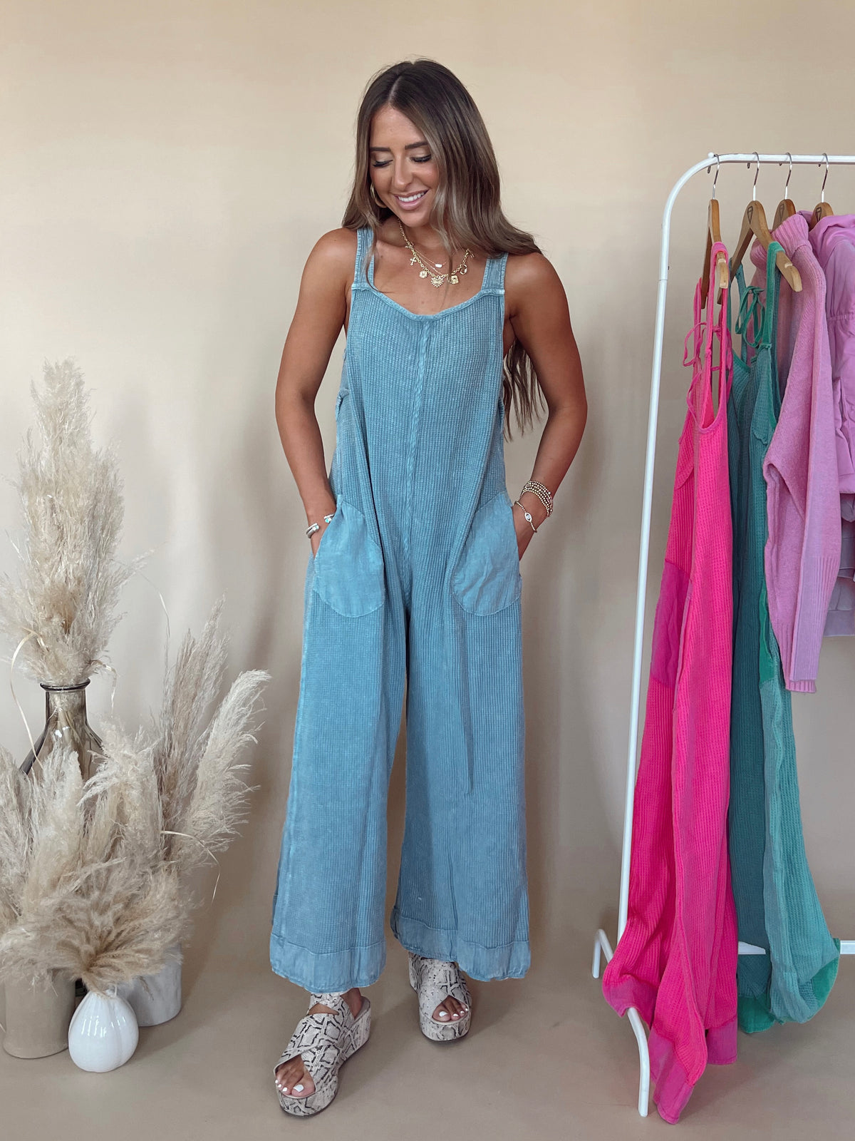 Rhea Jumpsuit in Teal