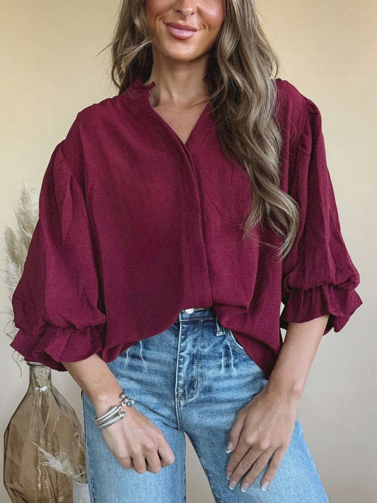 Kennedy Top in Burgundy