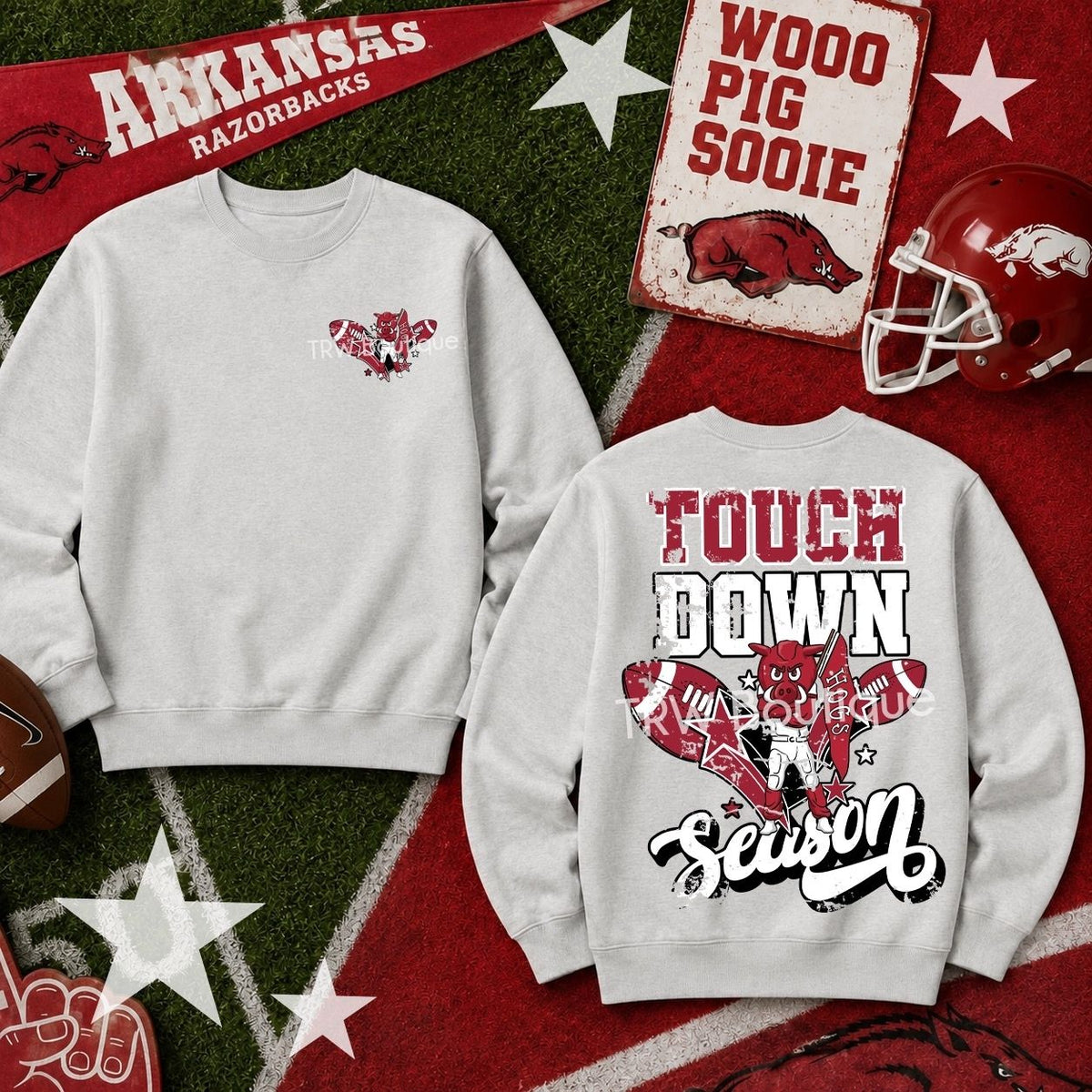 Razorback with Football Sweatshirt