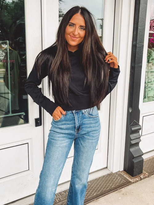 Cora Hooded Top in Black