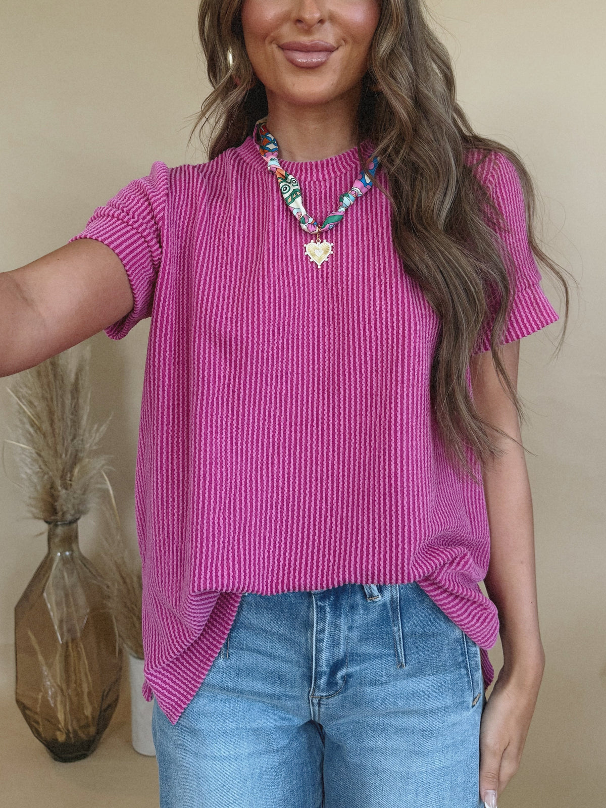 Delina Top in Fuschia