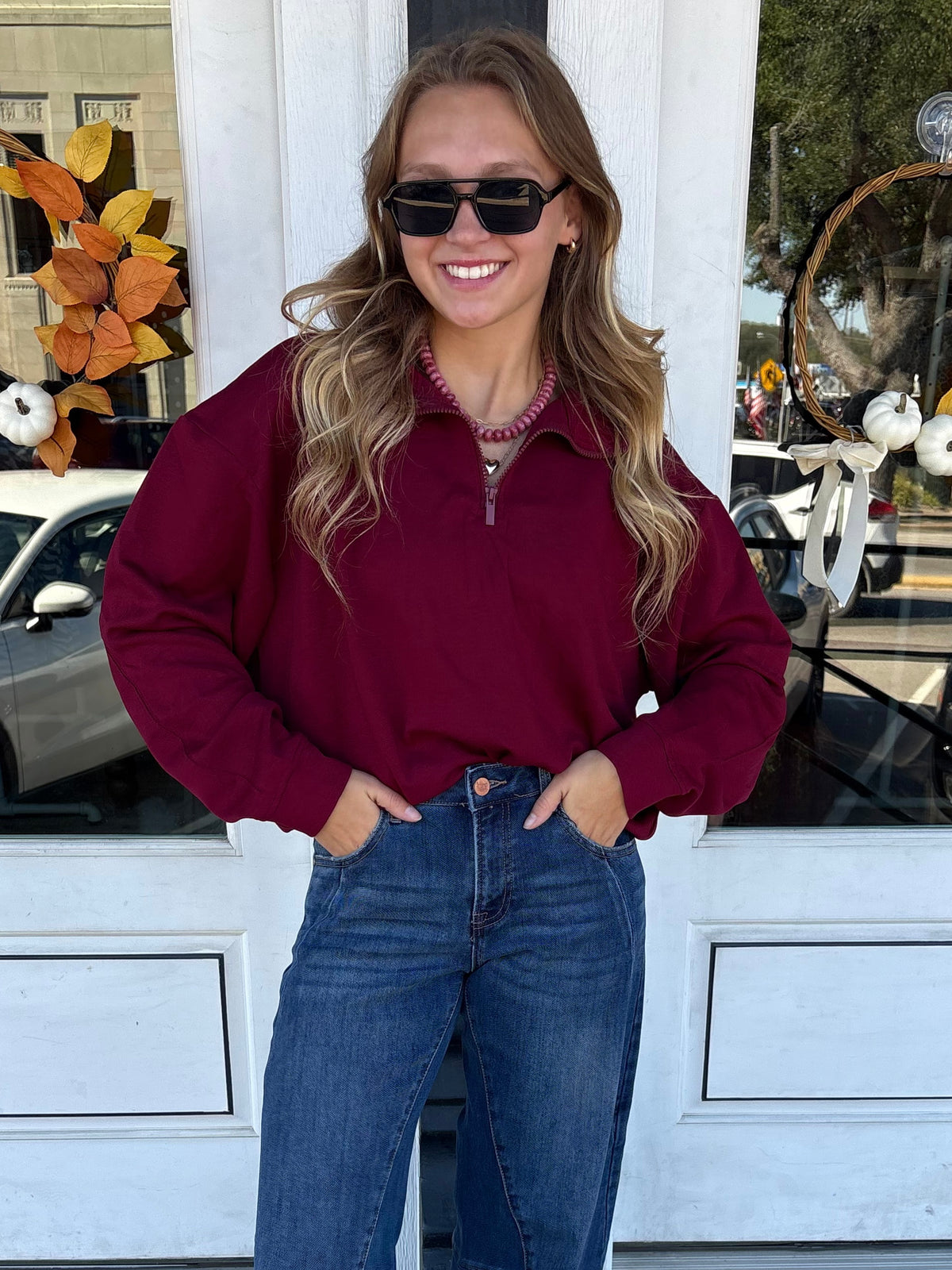 The Lillian Sweatshirt in Burgundy