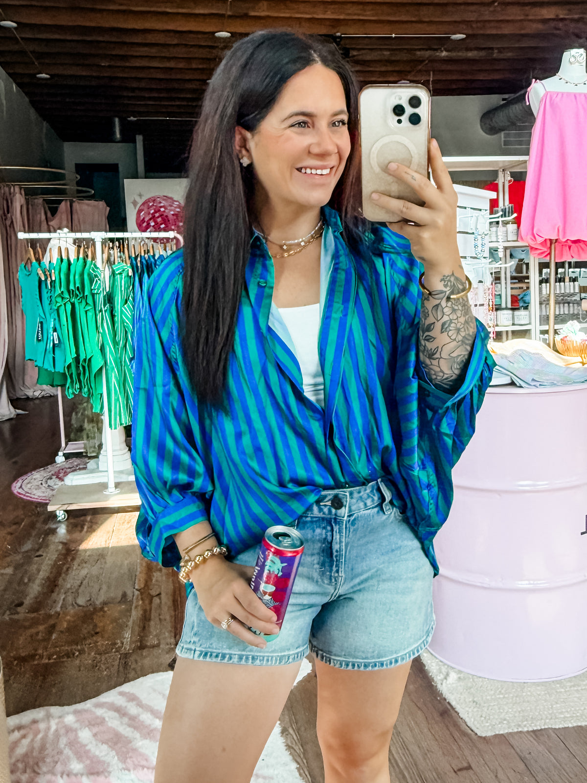 The Vanessa Top in Blue/Green