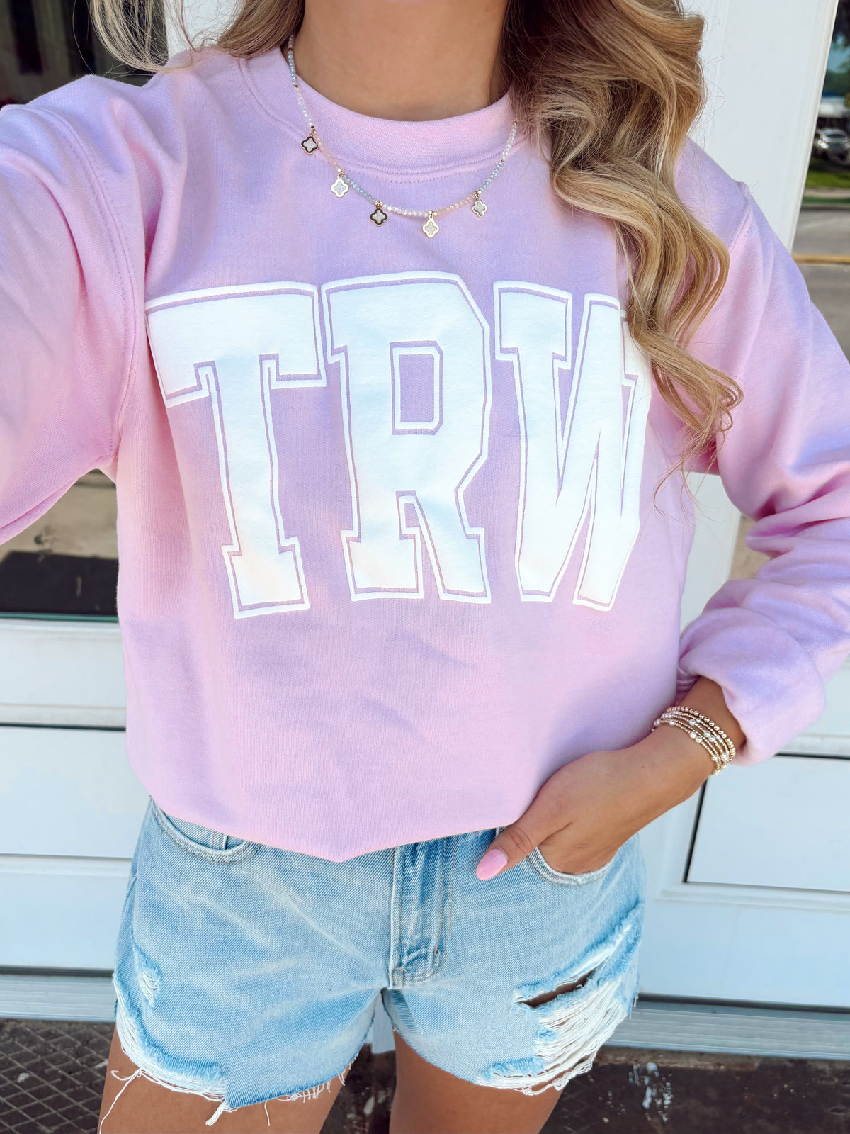 TRW Puff Sweatshirt in Pink
