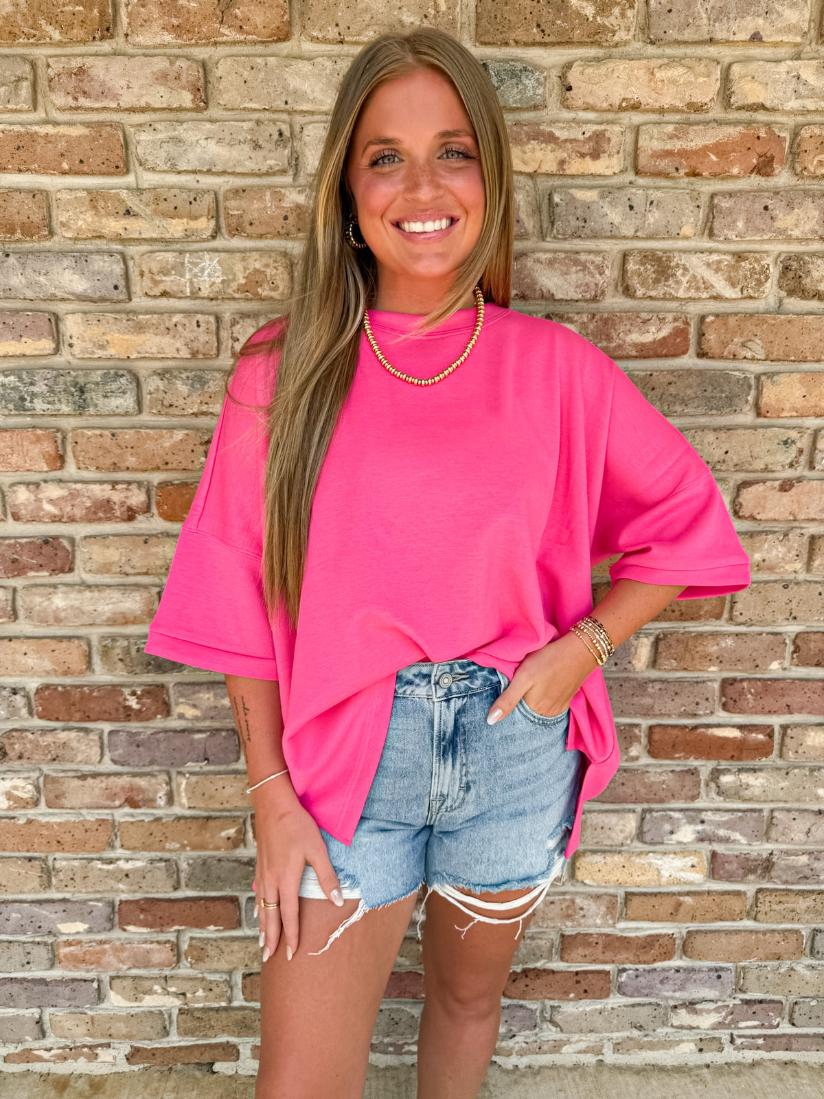 Stassi Top in Hot Pink