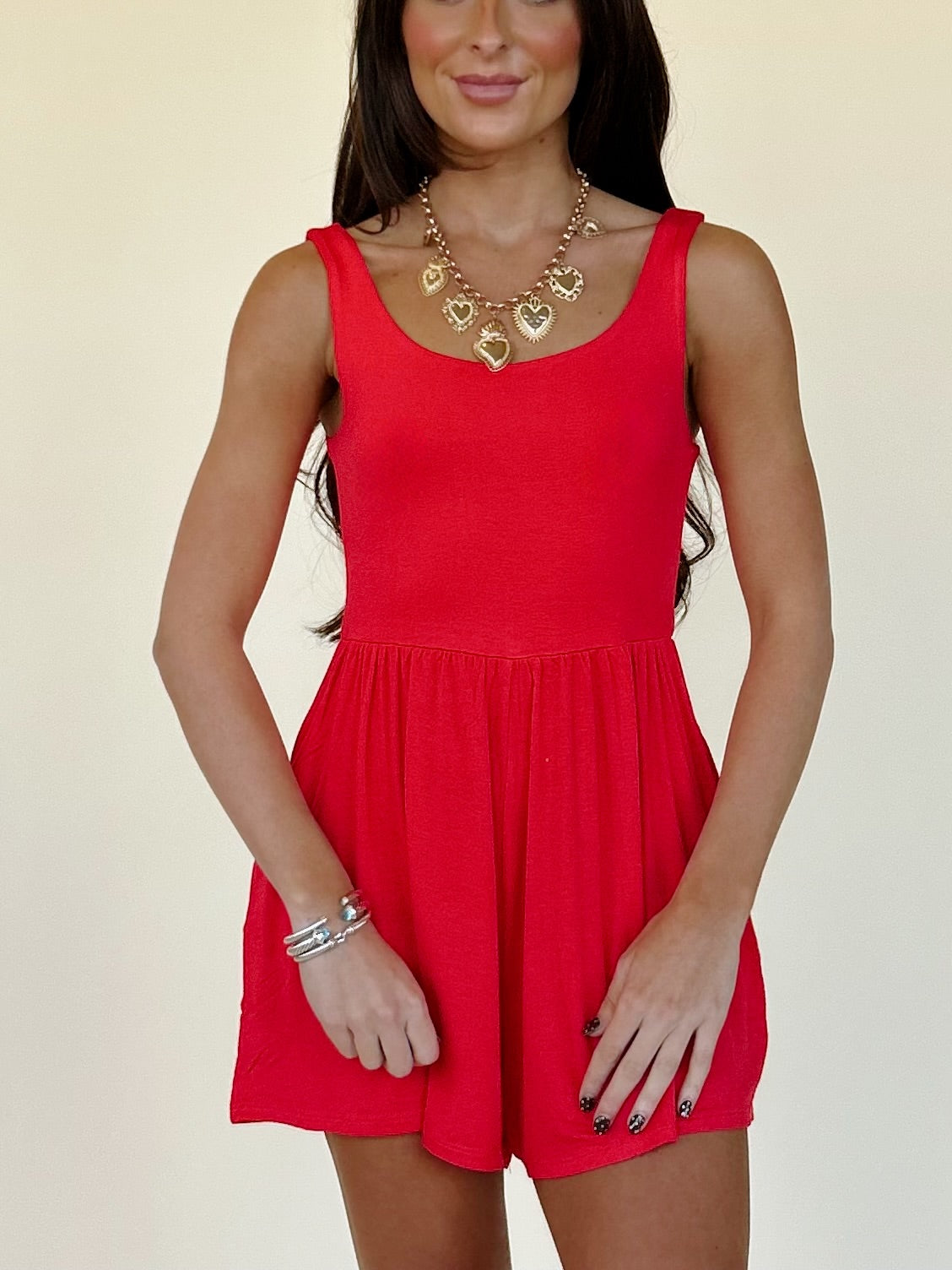 Brae Romper in Ruby