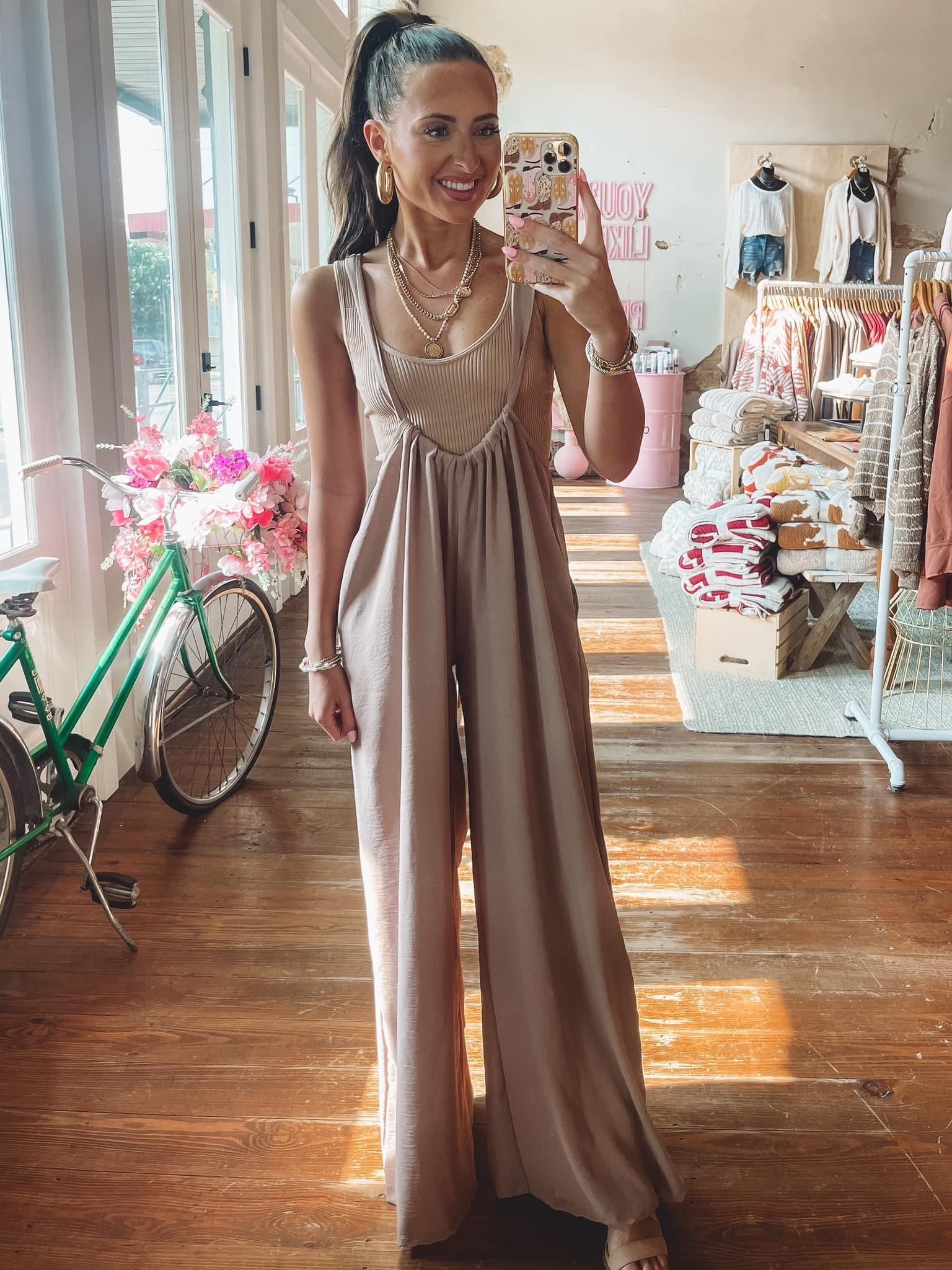 Terra Overalls in Taupe