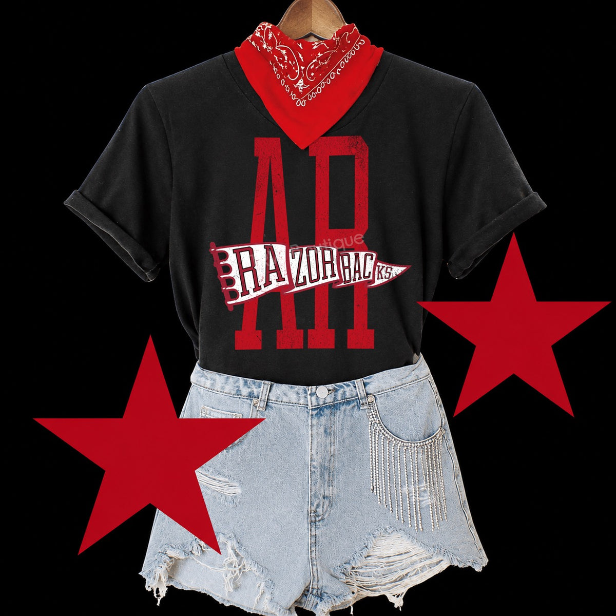 AR Razorbacks Flag Tee