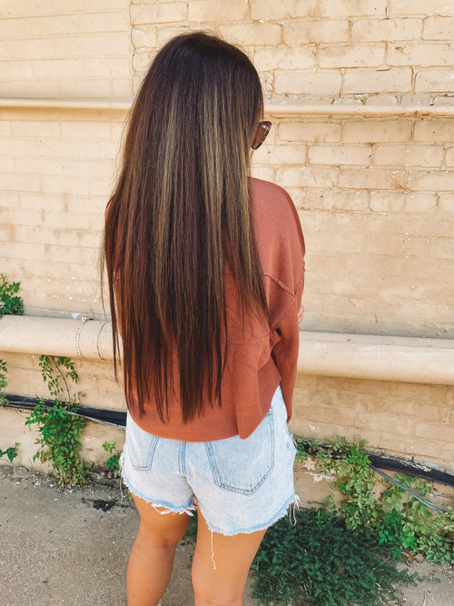 Halle Shacket in Cinnamon