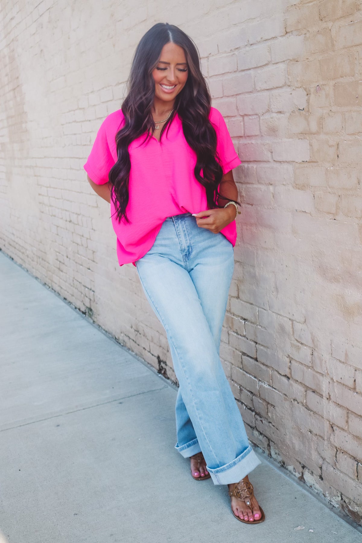 Trista Top in Hot Pink