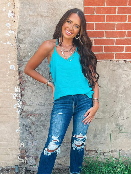 Alia Top in Teal