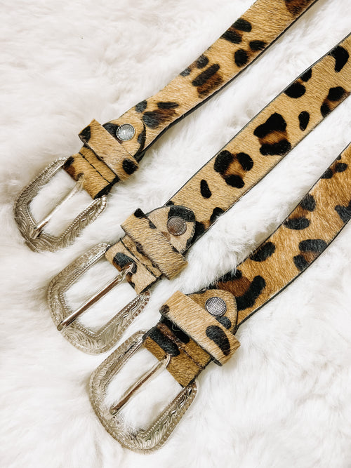 Vintage Hide Belt in Leopard