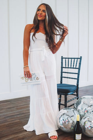 Florence Bell Bottoms in White